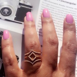 Three Stackable Rings 18KGP Over 925 Sterling Silver